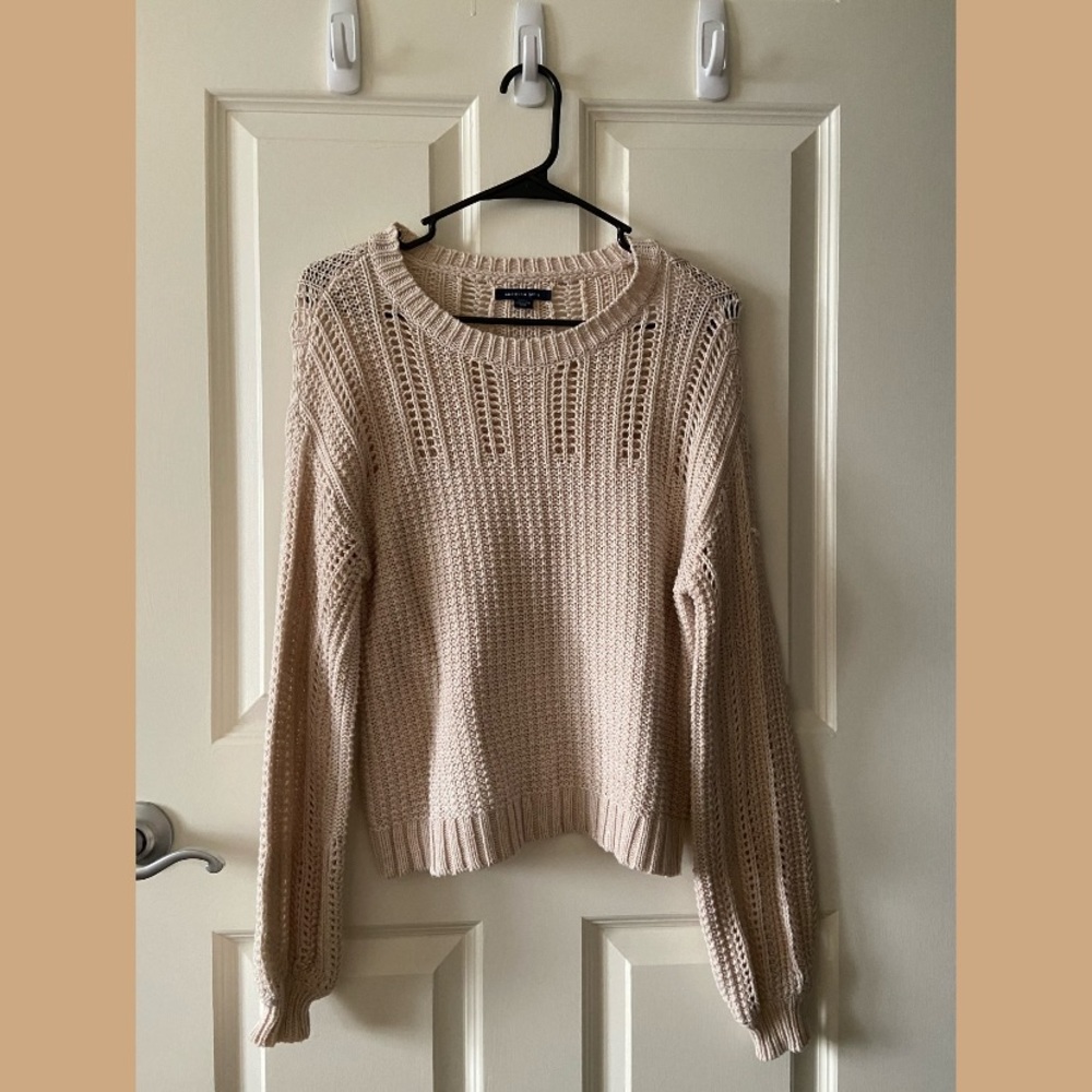 American Eagle Beige Knit Sweater